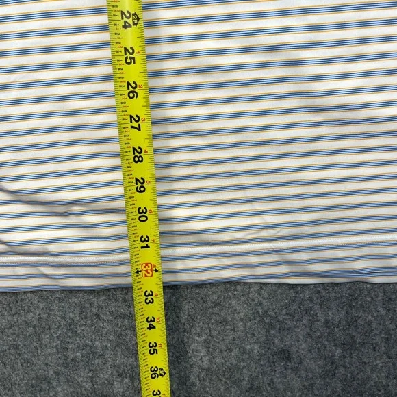 FootJoy Shirt Mens 2XL White Striped Performance Golf Polo Short Sleeve - Picture 9 of 16